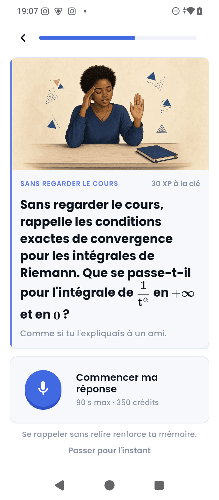 Checkpoint vocal de rappel actif